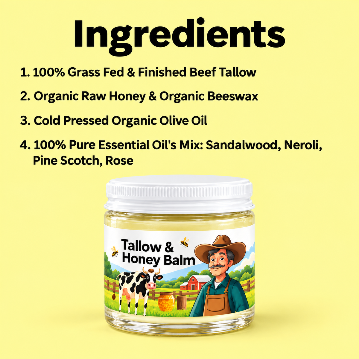 No Essential Oils - Tallow & Honey Balm