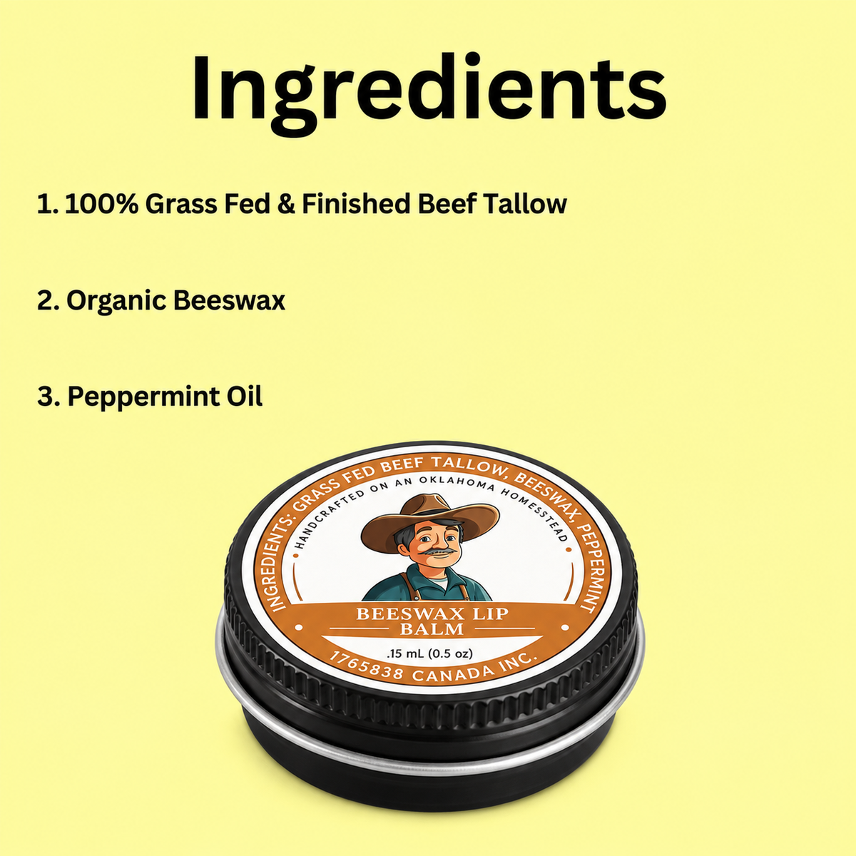 Peppermint Beeswax Lip Balm - 15 ml